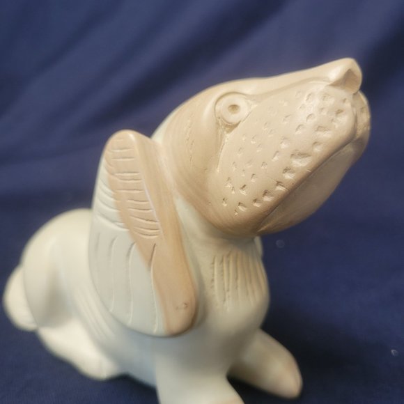 Dog Figurine Soapstone Laying Long Ears Stone - Picture 7 of 10